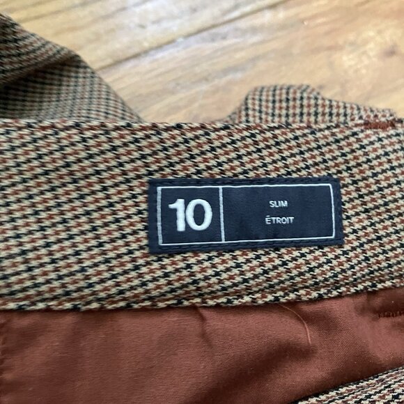 Gap Pants Womens 10 Slim Fit Brown Plaid Check Career Fall Transitional Autumn - Picture 5 of 11